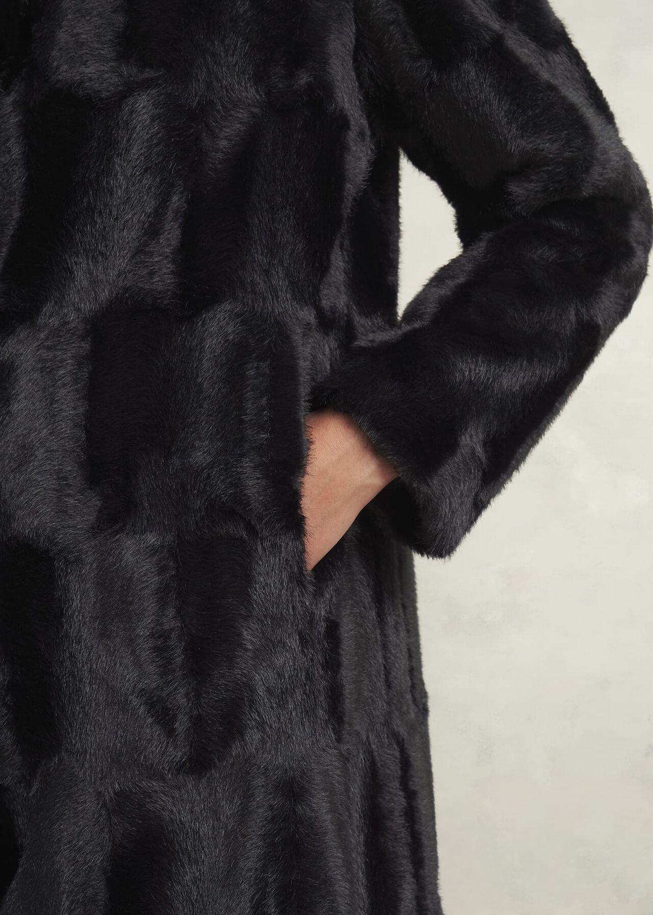 Rosanne Faux Fur Coat, Black, hi-res