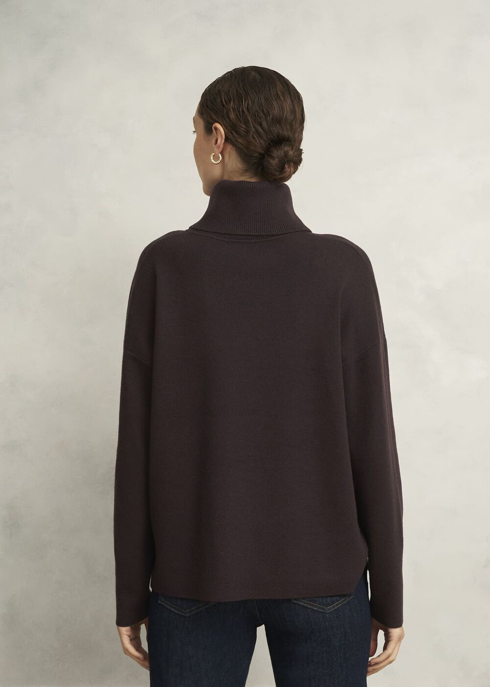 Yvette Roll Neck Knitted Sweater, Alder Brown, hi-res