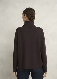 Yvette Roll Neck Knitted Sweater, Alder Brown, hi-res