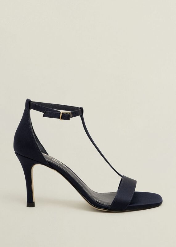Nadia T-Bar Satin Sandals