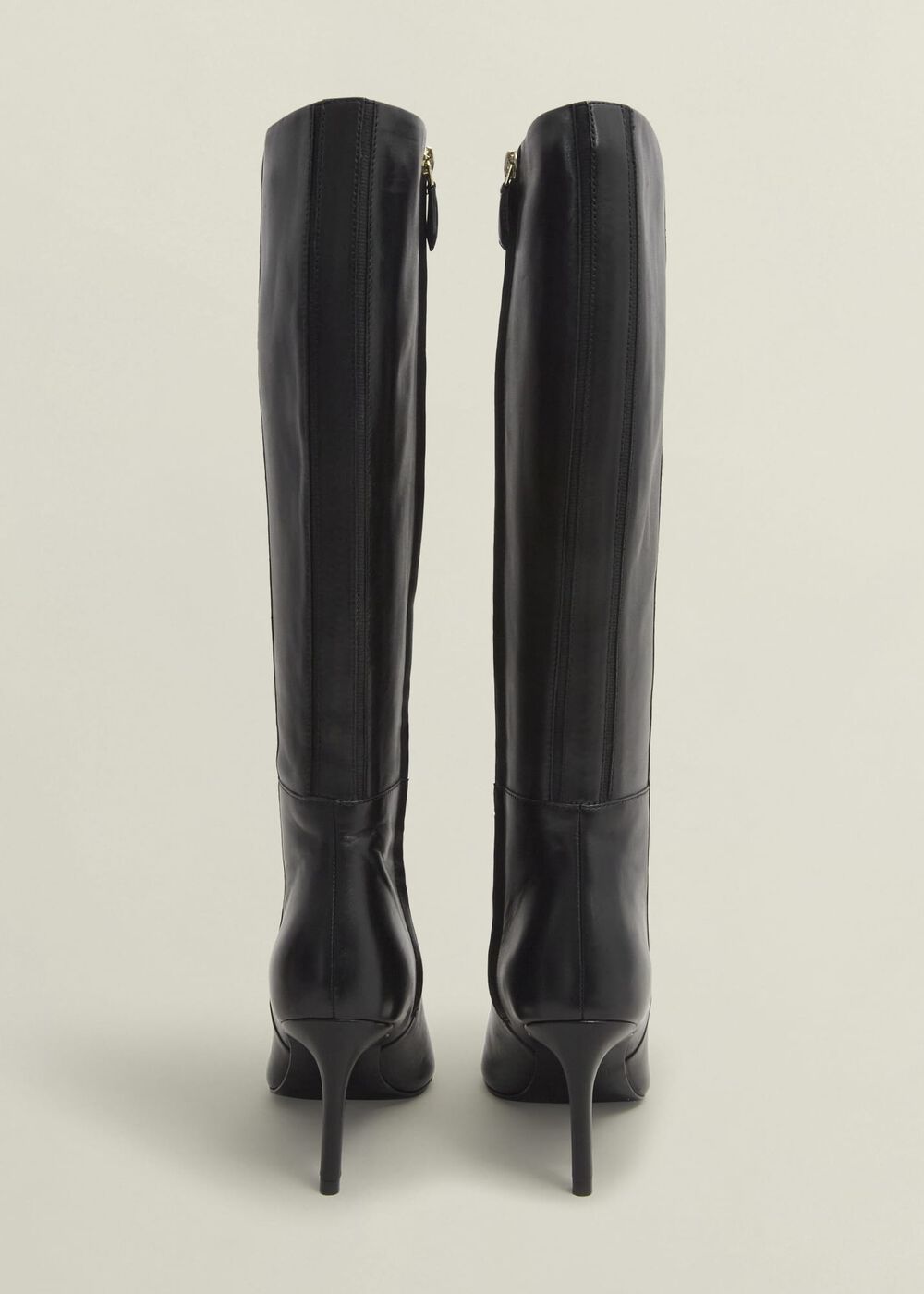 Aliya Leather Knee Boots, Black, hi-res