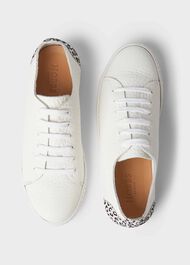 Willow Leather Trainers, White, hi-res