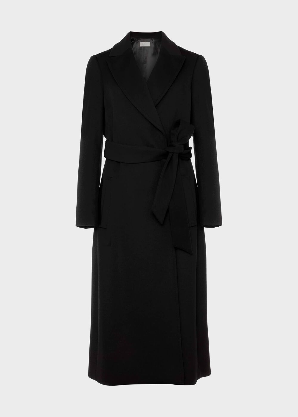 Olivia Wool Wrap Coat, Black, hi-res