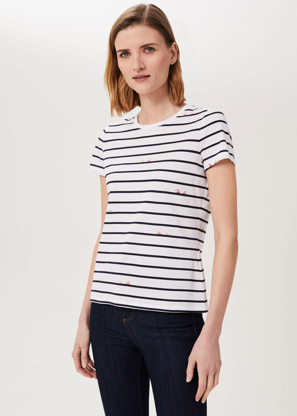 Pixie Cotton Printed T-Shirt, White Multi, hi-res