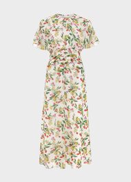 Tegan Silk Dress, Ivory Multi, hi-res