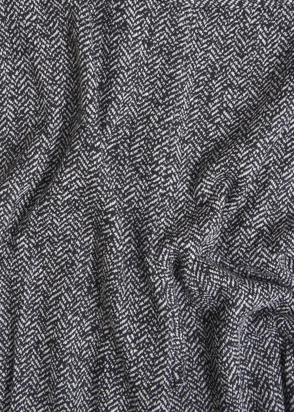 Petite Marlyn Wool Jersey Wide Trousers, Black White, hi-res