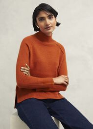 Lorraine Wool Blend Sweater, Burnt Orange, hi-res