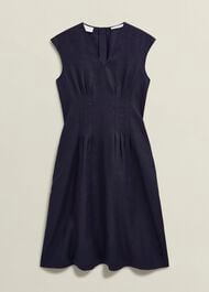 Petite Kayleigh Linen Dress, Navy, hi-res