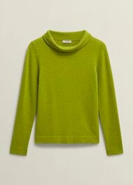 Audrey Wool Cashmere Jumper, Lime Green, hi-res