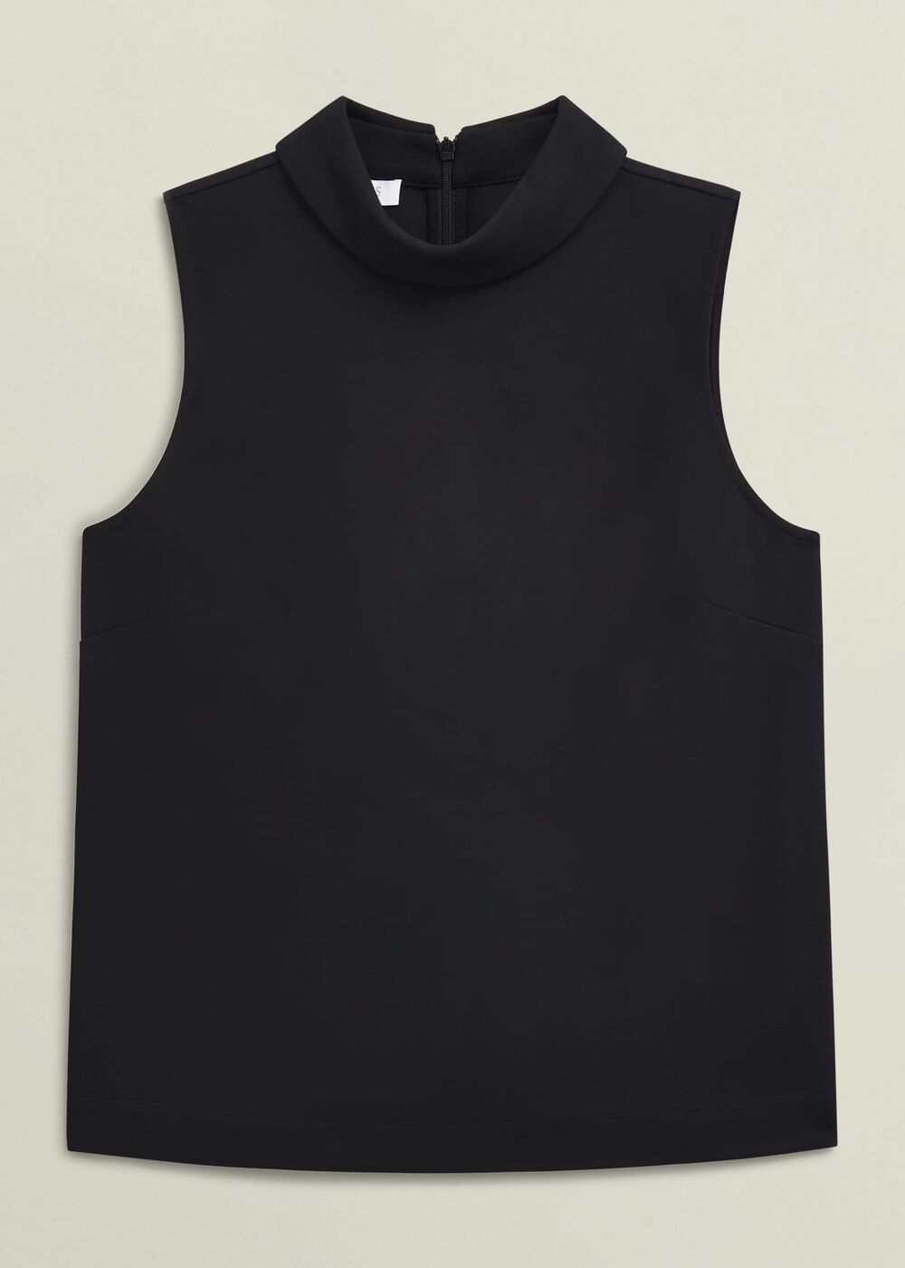 Black Clarice Roll Neck Sleeveless Top, Black, hi-res
