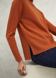 Lorraine Wool Blend Sweater, Burnt Orange, hi-res