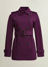 Adalee Trench Coat, Warm Plum, hi-res