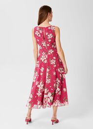 Carly Floral Midi Dress, Pink Multi, hi-res