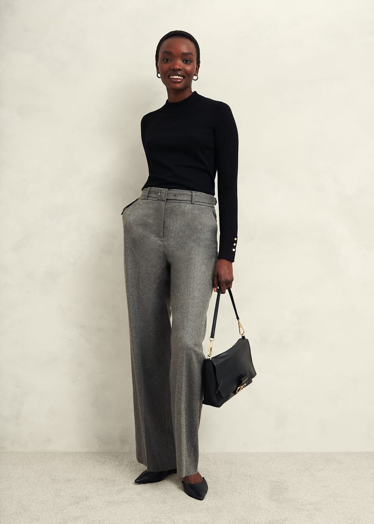 Bella Merino Wool Jumper, Black, hi-res