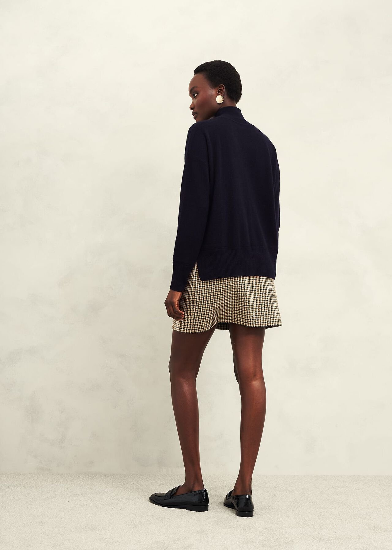 Marlena Cashmere Funnel Neck Jumper, Hobbs Navy, hi-res