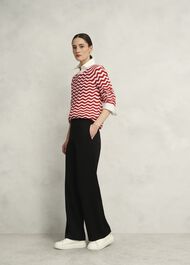 Lulu Cotton Sweater , Red Ivory, hi-res