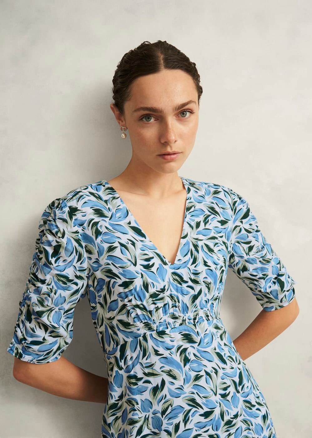 Petite Bonnie Midi Tea dress, Ivory Multi, hi-res