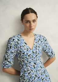 Petite Bonnie Midi Tea dress, Ivory Multi, hi-res