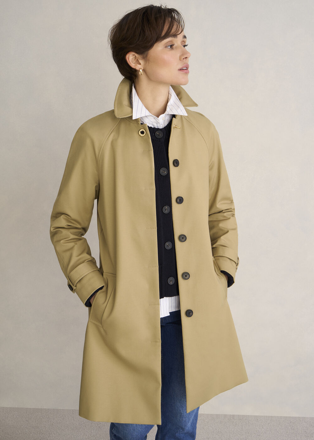 Vivienne Shower Resistant Trench Coat, Fawn Beige, hi-res