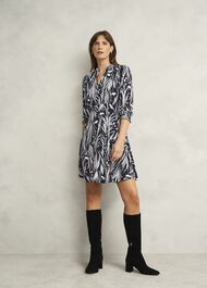 Petite Mollie Jersey Dress, Navy Ivory, hi-res