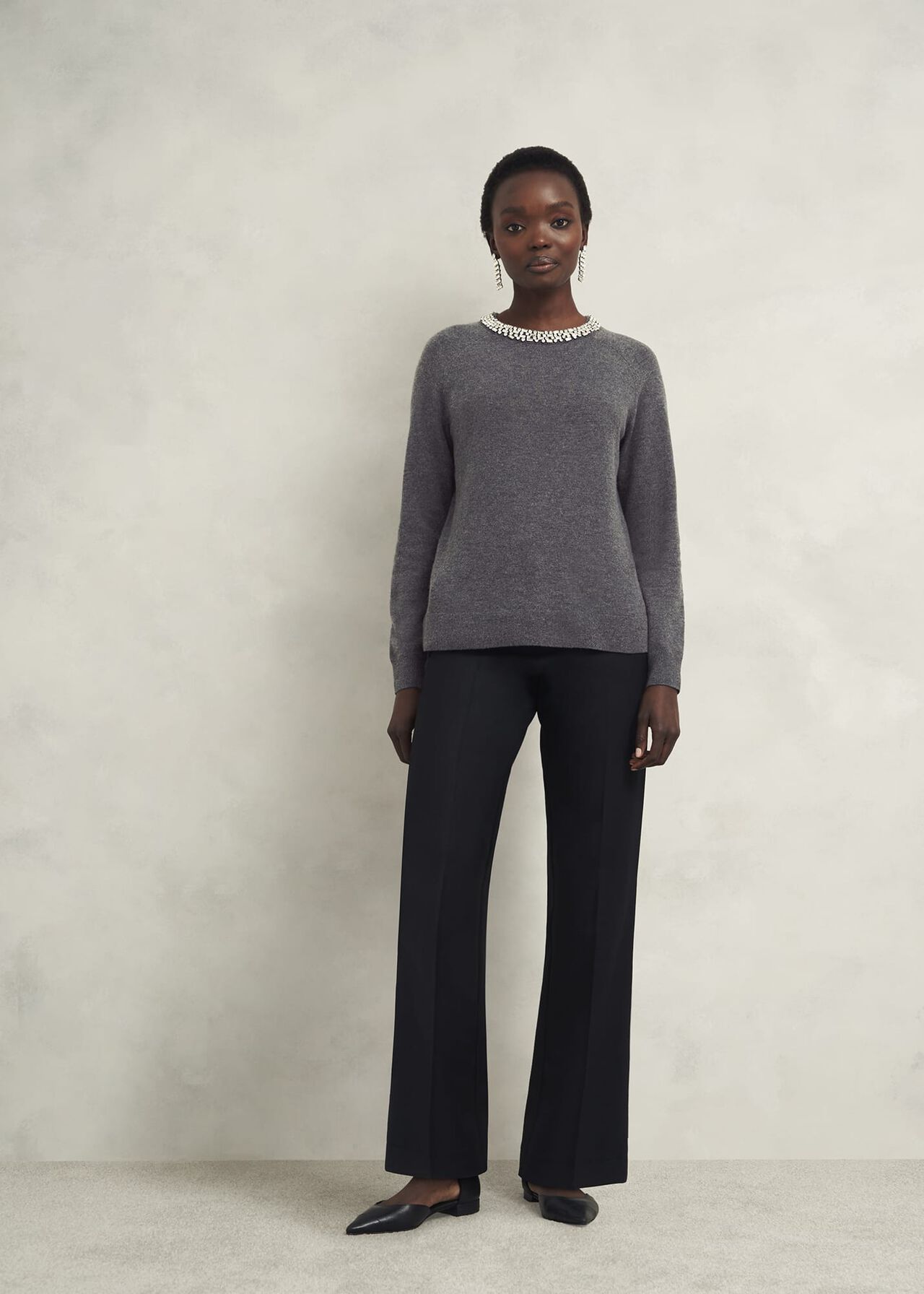 Sherry Jumper With Cashmere, Charcoal Grey, hi-res