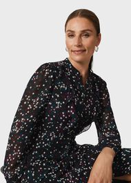 Erin Star Fit And Flare Dress, Black Multi, hi-res