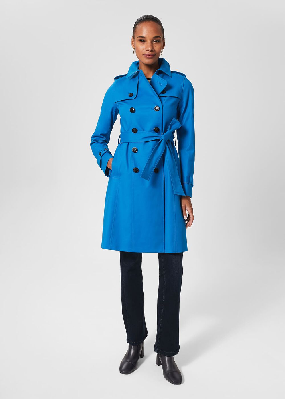 Petite Saskia Trench, Imperial Blue, hi-res