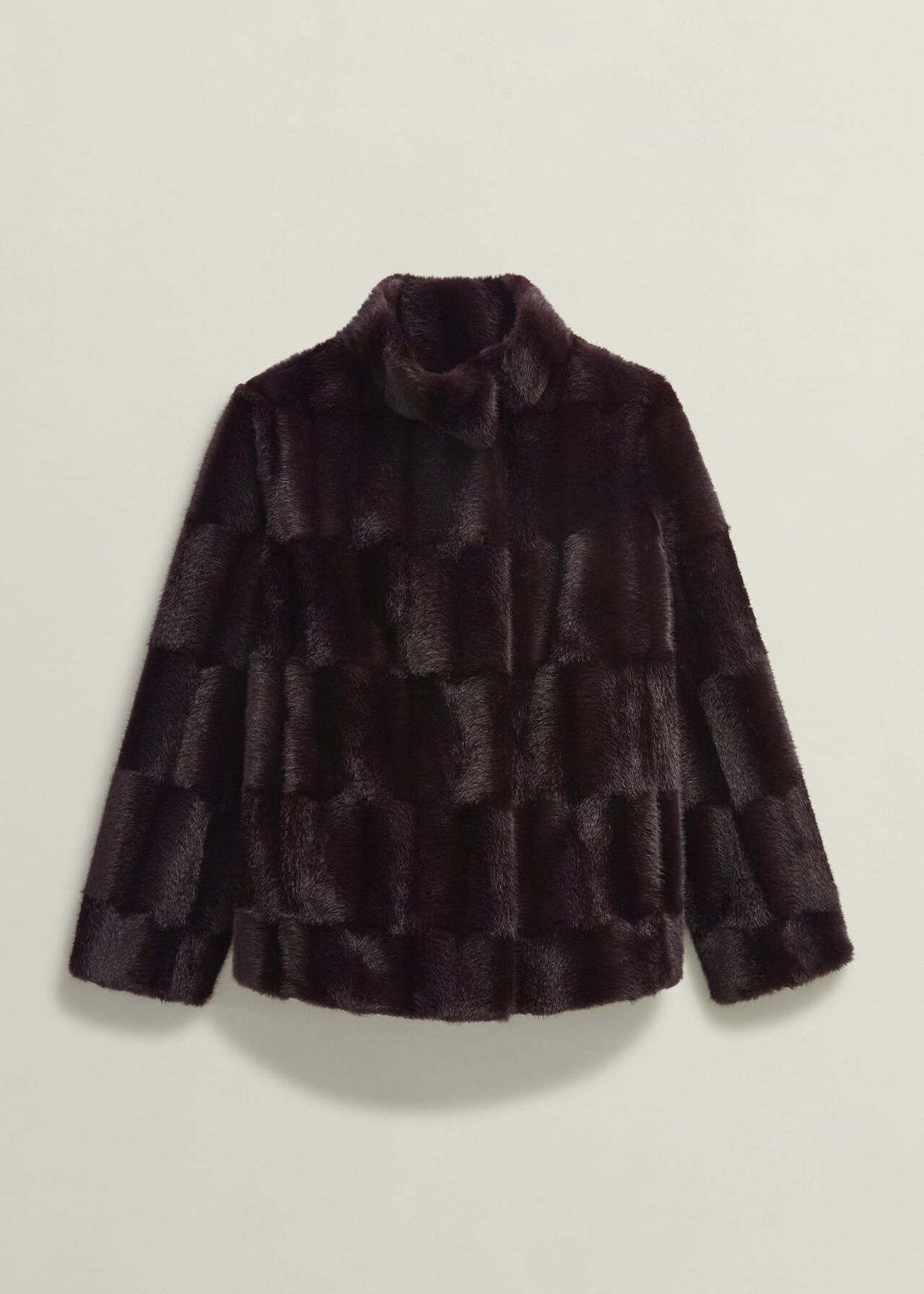 Andrea Faux Fur Coat, Wine, hi-res