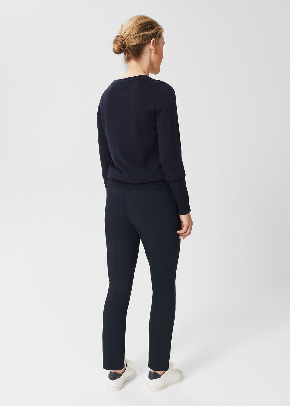 Petite Annie Slim Pants With Stretch, Navy, hi-res