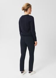 Petite Annie Slim Pants With Stretch, Navy, hi-res