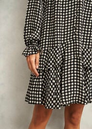 Hewlett Geo Mini Dress, Black Cream, hi-res