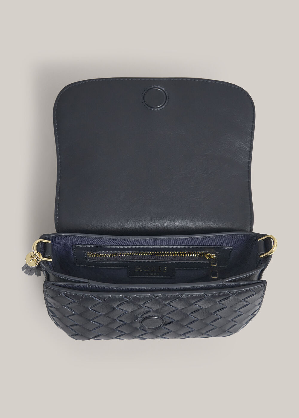Berwick Woven Leather Crosbody Bag, Hobbs Navy, hi-res
