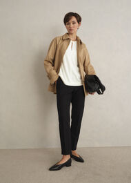 Janey Ponte Tunic Top, Ivory, hi-res