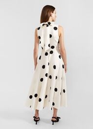 Mia Spot Dress, Cream Black, hi-res