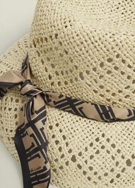 Mylie Straw Hat, Natural Navy, hi-res