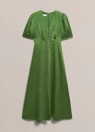 Isabelle Textured Satin Dress, Bay Leaf Green, hi-res