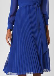 Evelyn Pleated Dress, Cobalt Blue, hi-res