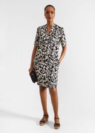 Lucille Dress, Black Cream, hi-res