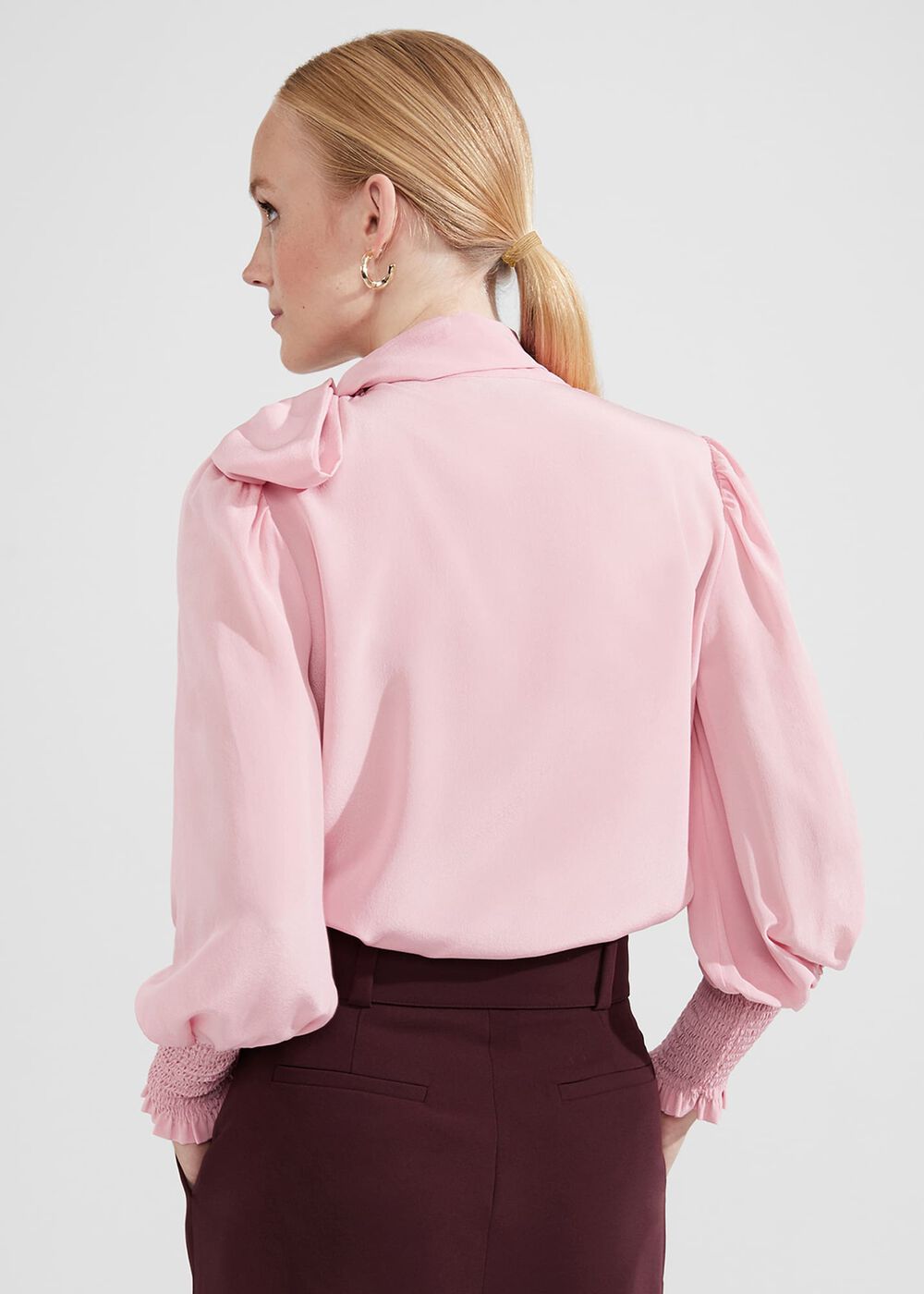 Thea Silk Blouse, Ballerina Pink, hi-res