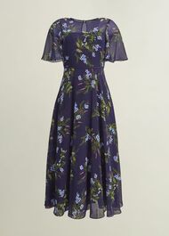 Petite Callie Midi Dress, Navy Multi, hi-res