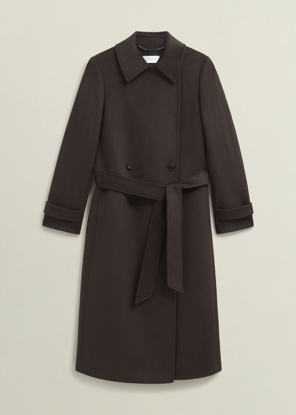 Edgely Wool Coat, Dark Brown, hi-res