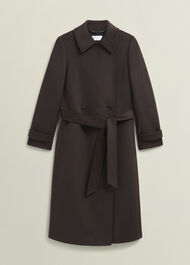 Edgely Wool Coat, Dark Brown, hi-res