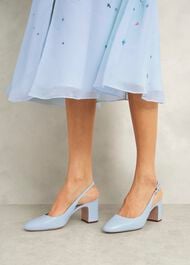 Lily Leather Slingbacks, Pale Blue, hi-res