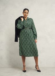 Petite Florian Dress, Navy Green, hi-res