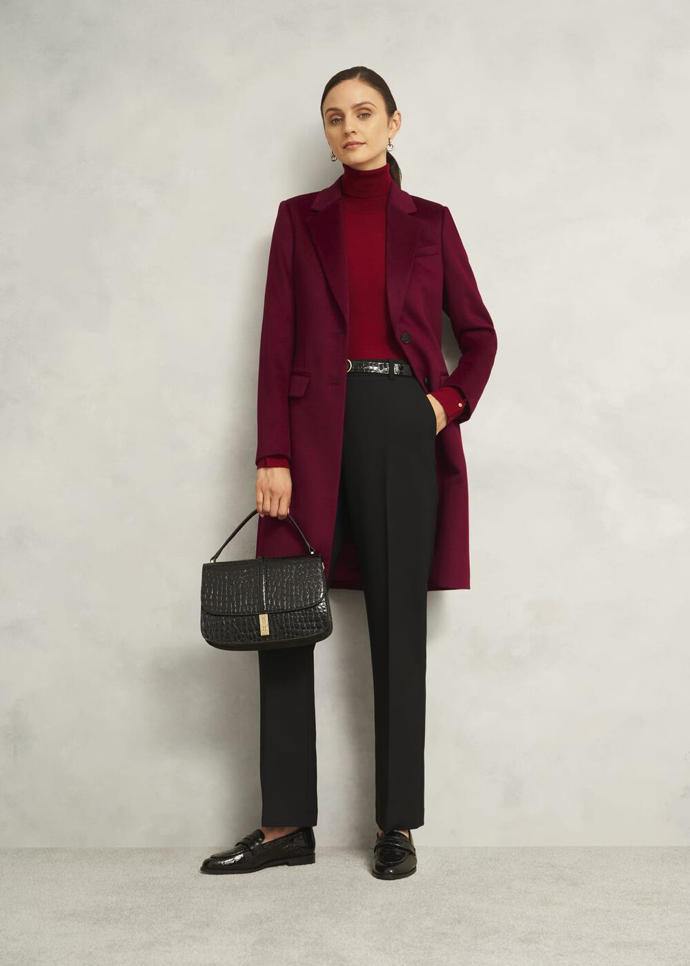 Cavendish Wool Coat, Beryl Red, hi-res