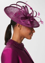 Freya Fascinator, Berry Purple, hi-res