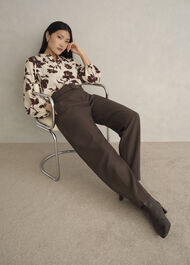 Trina Barrel Pants, Deep Brown, hi-res