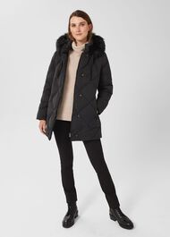 Loren Puffer Jacket With Hood, Washed Black, hi-res
