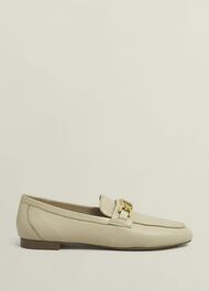 Pheobe Leather Loafers, Chalk Beige, hi-res