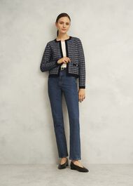 Monochrome Audra Boucle Knitted Jacket, Black Ivory, hi-res